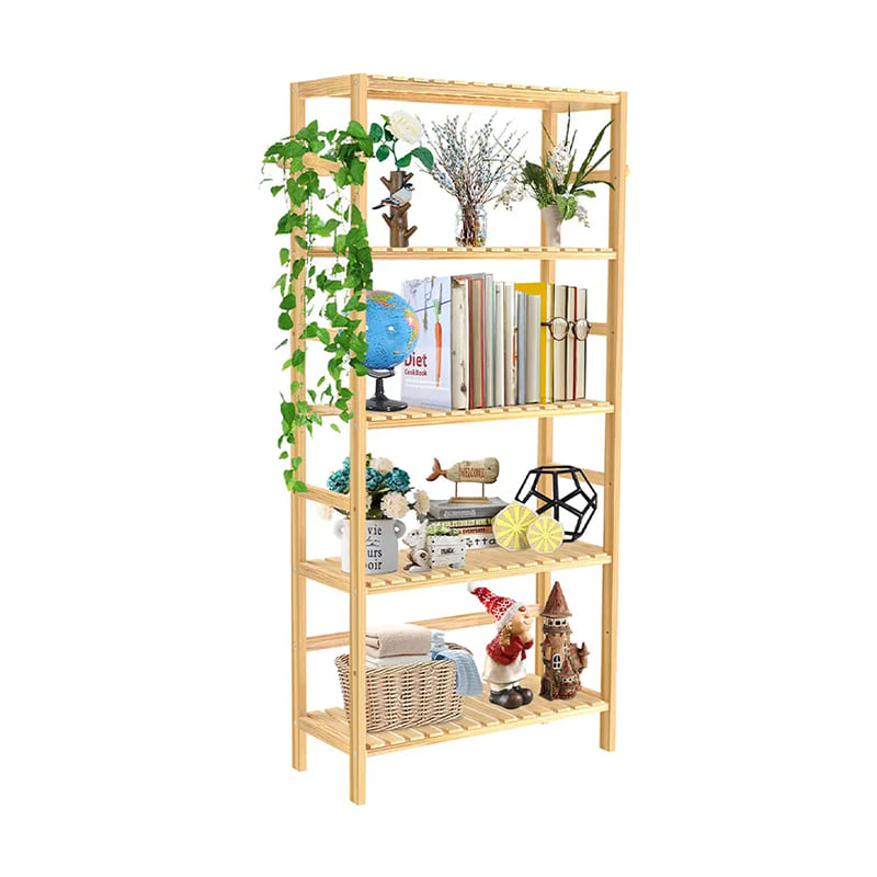 5-етажна регулируема шкаф за книги с висока водоустойчива багажник багажник багажник бамбук