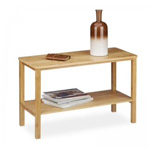 Хол естествен кафяв правоъгълна бамбукова масичка за кафе с съхранение